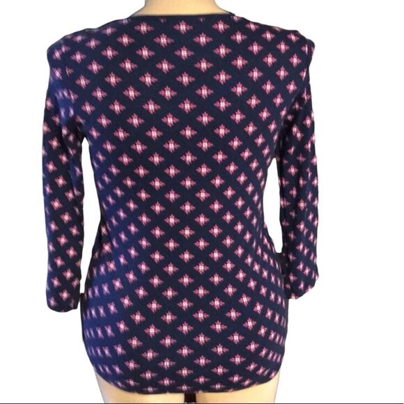 Kim Rogers Large Cotton Top Blue and Pink NWT - Picture 2 of 4